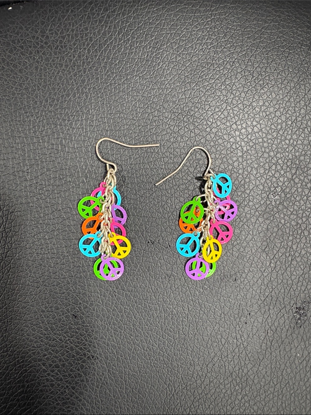 Claire's Neon Multi-Color Peace Sign Dangle Earrings